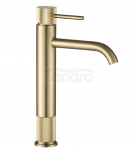 REA Bateria umywalkowa Rea Lungo Stripe Złota Szczotkowana Wysoka