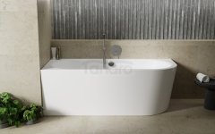 BESCO Wanna wolnostojąca przyścienna Avita A-line 150 P + syfon z napełnieniem chrom #WAA-150APN