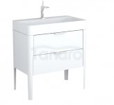 KROFAM - Szafka pod umywalkę VIBE 80cm, 2 szuflady, biało-szary  VI 8070-48Z-S