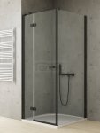 NEW TRENDY Kabina prysznicowa REFLEXA BLACK 1D prostokątna P 80x90x200 szkło czyste 6mm Active Shield 2.0 EXK-4917