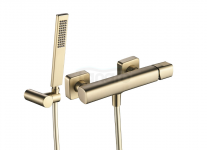 LAVEO Bateria natryskowa ścienna z zestawem natryskowym TORES złoto szczotkowane BVT_G41D