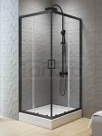 NEW TRENDY Kabina prysznicowa NEW VARIA BLACK 2D prostokątna U 80x90x200 szkło czyste 6mm Active Shield K-5161