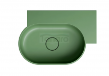 OMNIRES umywalka nablatowa/wisząca OVO M+ prawa, 55 x 38 cm olive mat OVO555UWPOL