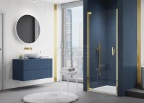 SANSWISS - Drzwi Prysznicowe CADURA CA1C wahadłowe jednoczęściowe Rozmiary 70-100 profil GOLD/ZŁOTY 