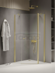 NEW TRENDY Kabina prysznicowa New Soleo Light Gold 90x90, pięciokątna, drzwi pojedyncze  K-1664