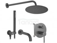 REA - Zestaw wannowo-prysznicowy podtynkowy LUNGO Tytan + BOX