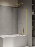 NEW TRENDY Parawan nawannowy NEW SOLEO LIGHT GOLD stały U 90x140 szkło czyste 6mm Active Shield - wsp. prostopadły P-0109-WP