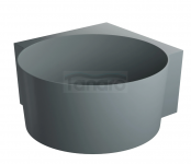 OMNIRES wanna narożna okrągła, 120 x 120 cm OVO M+  ash grey mat OVO120WNAG