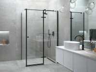 BESCO Kabina prysznicowa Pixa Black 120x80 Prawa PPP-128-195B