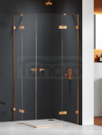 NEW TRENDY Kabina prysznicowa EVENTA COPPER BRUSHED 2D prostokątna 90x100x200 szkło czyste 8mm Active Shield 2.0 EXK-8075