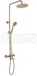 REA - Zestaw Prysznicowo - Natryskowy LUNGO Złoty Szczotkowany z termostatem i wylewką