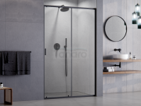 BESCO Drzwi prysznicowe przesuwne Zarya Black 100 DZB-100