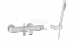 ARMATURA KRAKÓW KFA bateria wannowa pozioma z natryskiem punktowym PREMIUM MOZA WHITE 5034-520-44