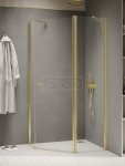 NEW TRENDY Kabina prysznicowa New Soleo Light Gold, pięciokątna, asymetryczna, drzwi pojedyncze 100x80 K-1665