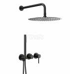 ARMATURA KRAKÓW KFA zestaw prysznicowy podtynkowy z baterią 3-otworową 2-funkcyjną MOZA BLACK 5039-511-81