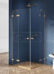 NEW TRENDY Kabina prysznicowa drzwi podwójne uchylne AVEXA GOLD BRUSHED 80x100x200 EXK-1778