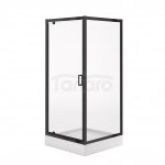 CERSANIT - SET C704: Kabina kwadratowa ARTECO 90x90x190 czarna szkło transparentne + brodzik TAKO biały 16 cm  S913-022