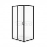 CERSANIT - SET C709: Kabina prostokątna ARTECO 100x80x190 czarna szkło transparentne + brodzik TAKO biały 4 cm  S913-027