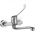 KUCHINOX - Bateria zlewozmywakowa MADERA ścienna z dźwignią medyczną Chrom  BQM_08MD