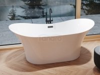 BESCO Wanna wolnostojąca Amber 170x80 + maskownica syfonu z przelewem czarna #WAS-170-ABC