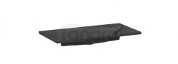 KROFAM - Umywalka kwarcowa EDGE 90cm bez otworu na baterię, czarny  ED 9046-45