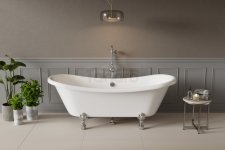 BESCO - Wanna wolnostojąca Amelia 190x77 nogi złote #WKA-190W+ZL
