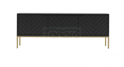 MEGSTYL Szafka RTV 150cm złoty stelaż - czarny mat ASPEN 01 2890