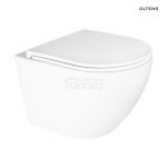 Zestaw Oltens Hamnes Kort Stille miska WC wisząca PureRim z deską wolnoopadającą biały 42025000