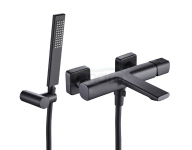 LAVEO Bateria wannowa z zestawem natryskowym TORES czarna BVT_711D