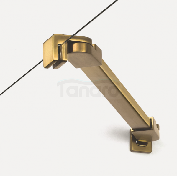 NEW TRENDY Parawan nawannowy NEW SOLEO GOLD BRUSHED stały U 70x140 szkło czyste 6mm Active Shield 2.0 P-0184