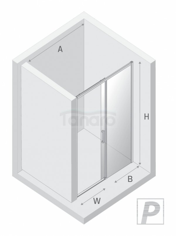 NEW TRENDY Drzwi wnękowe PRIME GUNMETAL BRUSHED 1D P 140x200 szkło czyste 6mm Active Shield 2.0 D-0894A