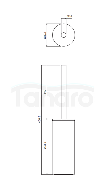 OMNIRES Szczotka toaletowa stojąca MODERN PROJEKT nikiel MP60622NI