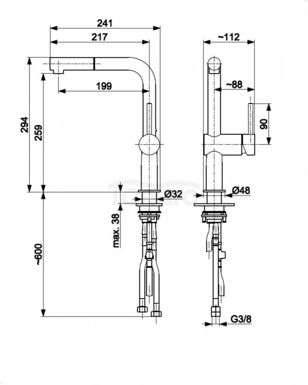 ARMATURA KRAKÓW KFA DUERO EDGE BRUSHED ROSE GOLD bateria kuchenna z wyciąganą wylewką 6623-510-34