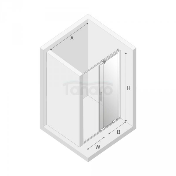 NEW TRENDY Drzwi wnękowe prysznicowe przesuwne SMART 110x200 EXK-4006