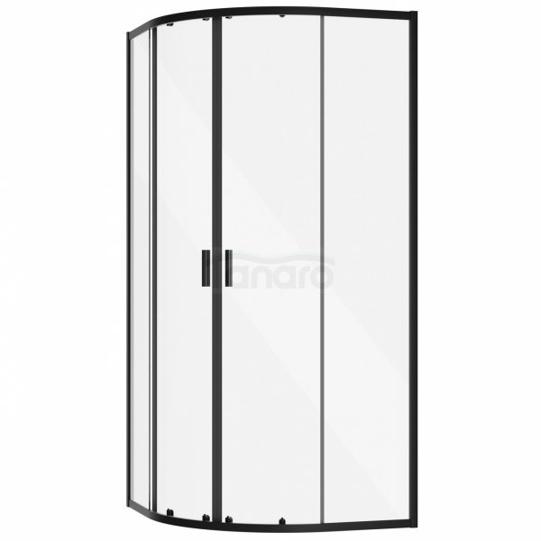 BESCO Kabina prysznicowa z brodzikiem 80x80x190 Zarya Black 80 + brodzik Alex 80 ZB-AL-80-190