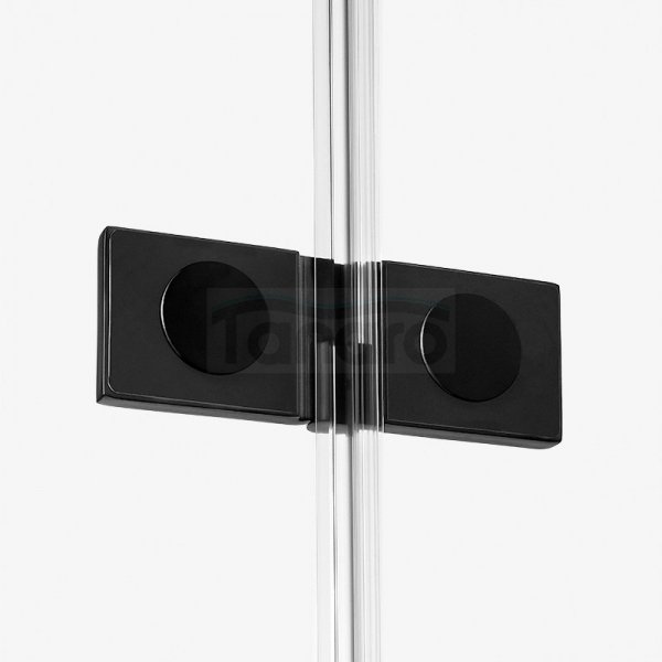 NEW TRENDY Kabina prysznicowa przyścienna drzwi uchylne REFLEXA BLACK 100x110x200 POLSKA PRODUKCJA  EXK-1375/EXK-1376