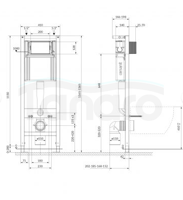 CERSANIT - Zestaw C03 stelaż podtynkowy mechaniczny SYSTEM 40 MECH + miska zawieszana bezkołnierzowa ARTECO CleanOn + deska duroplastowa MILLE wolnoopadająca z funkcją łatwego wypinania + przycisk PRESTO II chrom błyszczący  S701-787