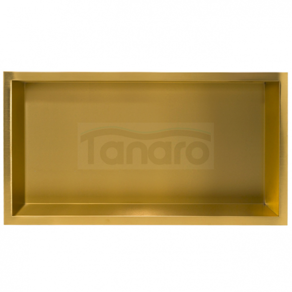 Balneo Półka wnękowa z kołnierzem Wall Box One 60 x 30 x 7 cm, złota