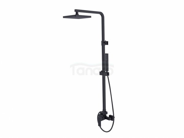 BESCO Zestaw prysznicowy natynkowy Modern / Varium czarny matt BP-MVN-CZ