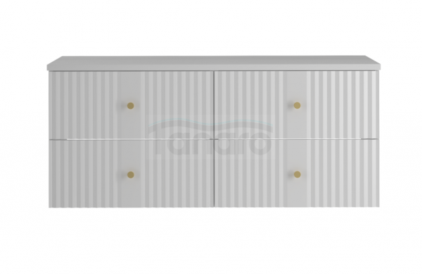 MEGSTYL Szafka pod Umywalkę z Blatem 4S 120cm Biały Mat Zestaw-6 XILO-0000-0132