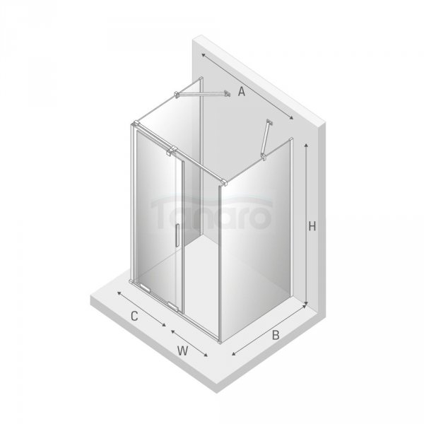 NEW TRENDY Kabina przyścienna SMART BLACK 120x80x200 EXK-4180