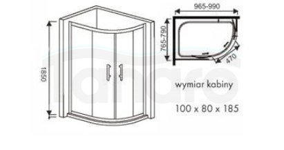WANA - Kabina prysznicowa RODOS MAX seria Advance 100x80x185 Model QF81