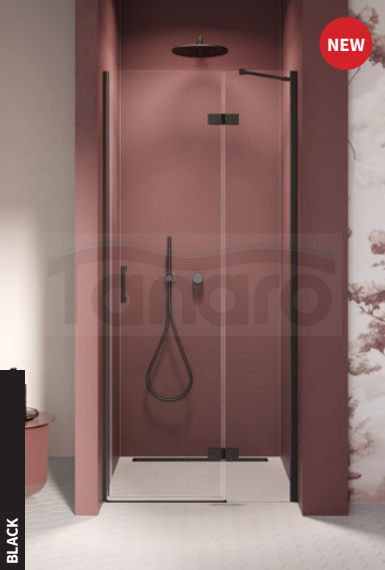 NEW TRENDY DRZWI WNĘKOWE NESTA BLACK, DRZWI POJEDYNCZE 80x200 1L D-0856A