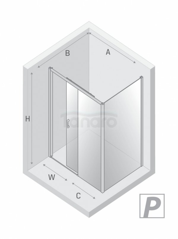 NEW TRENDY Kabina prysznicowa PRIME GUNMETAL BRUSHED 1D prostokątna P 110x100x200 szkło czyste 6mm Active Shield 2.0 K-4831