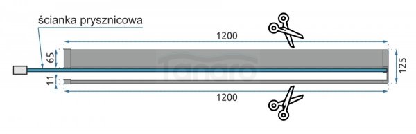 REA - Ścianka prysznicowa Bler 80 z półką i wieszakiem EVO