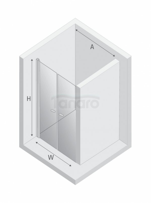 NEW TRENDY DRZWI WNĘKOWE NEW SOLEO Gold Brushed, wahadłowe, podwójne 130x195 D-0876A