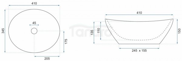 REA - Umywalka ceramiczna nablatowa STELLA biała