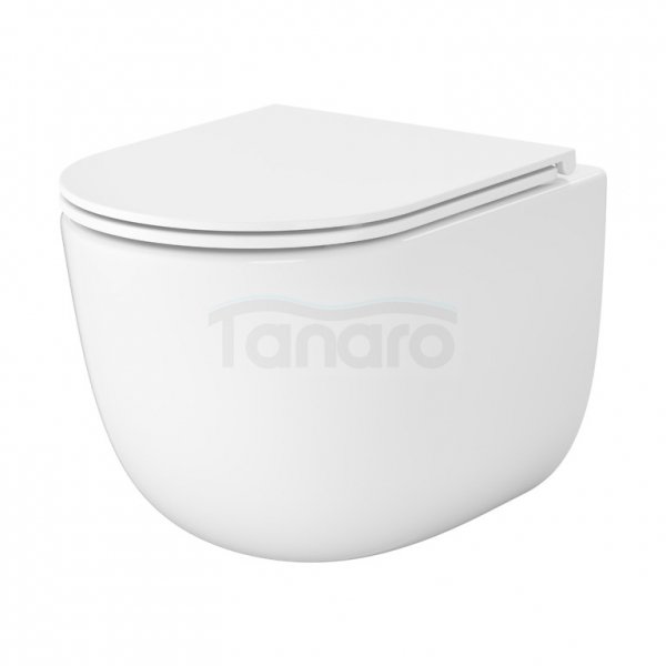 CERSANIT SET C947: MISKA ZAWIESZANA REMO PRO OVAL CERSANIT TORNADO Z DESKA DUROPLASTOWĄ SLIM S4035-001