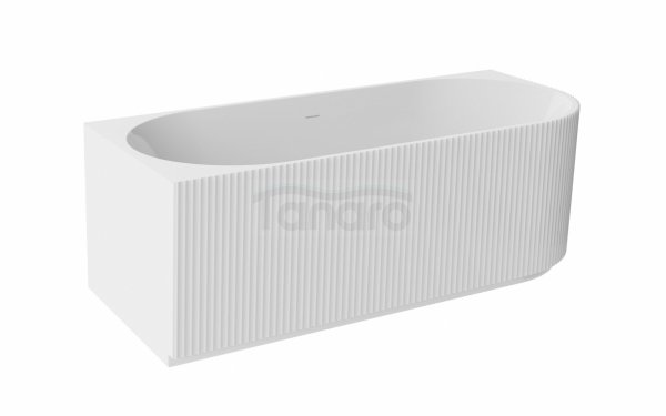 BESCO Wanna przyścienna wolnostojąca Denaya 170 Lewa + maskownica odpływu biała #WAS-170-DLW