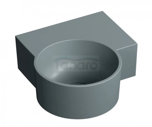 OMNIRES umywalka nablatowa/wisząca - prawa, 33 x 34 cm OVO M+ ash grey mat OVO335UWPAG